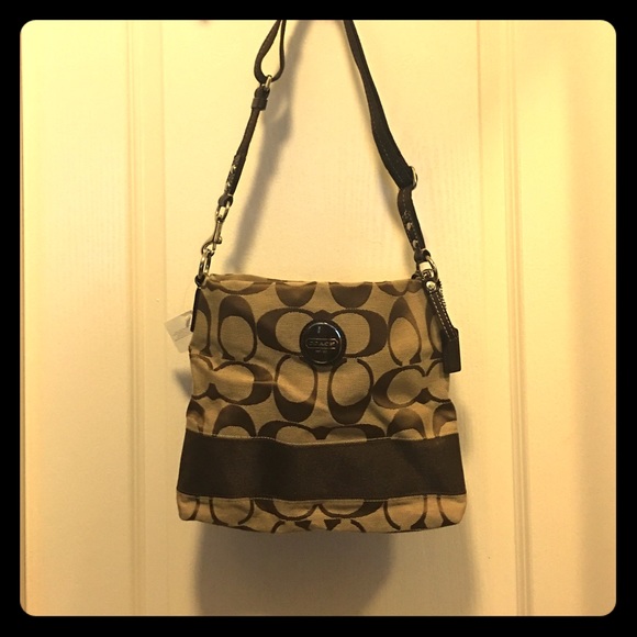 NWT Coach signature stripe file bag