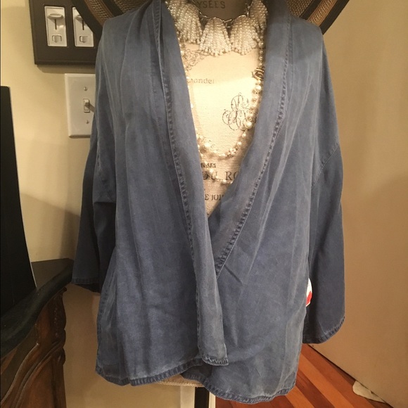 Denim cape to dress up your outfit- size large!!!