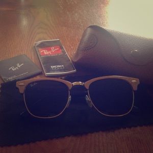 Ray Ban ClubMaster Sunglasses in Gold and Opal