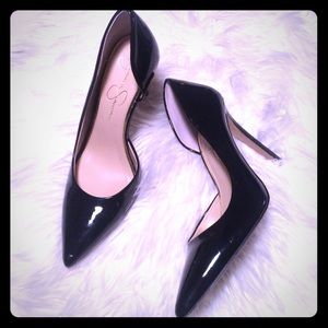 Jessica Simpson Claudette Black Patent Pump Heels