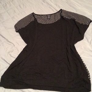 Torrid blouse-fun polka dot sheer back