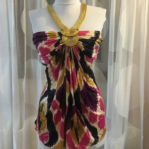 NWT Sky gold chain top