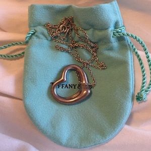 Tiffanys elsa peretti large open heart necklace