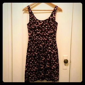100% Silk Black Purple Floral
