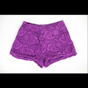 Gianna Bini Lace Purple Shorts