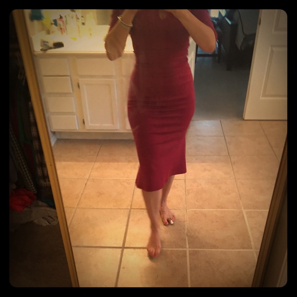 💜 RASPBERRY RED WIGGLE DRESS💜