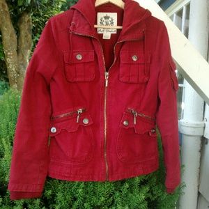 Warm red jacket with pockets galore