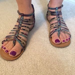 Adorable multi colored gladiator sandals