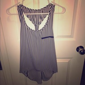 Charlotte Russe Black and white striped tank top