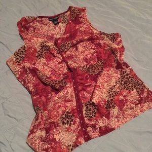 Lane Bryant fun, multi patterned lace top
