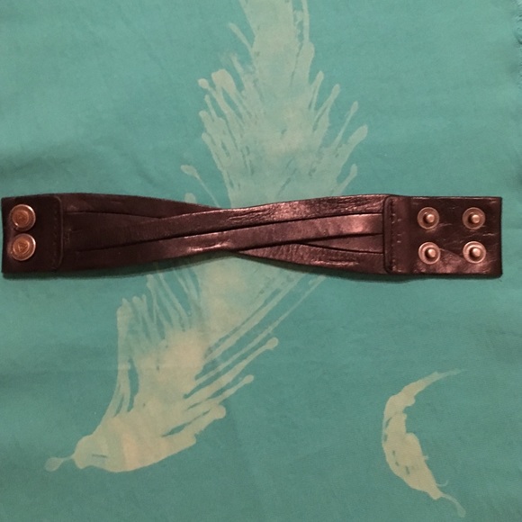 Black Leather Cuff Bracelet
