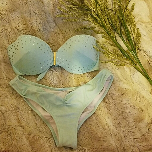 Baby blue Jewel Victoria Secret Swim Suit