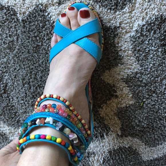 Bohemian Wedge Sandals 👀 - Picture 4 of 4