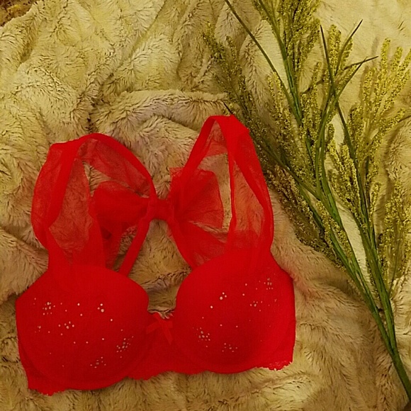 Red lace bow Victoria Secret Bra