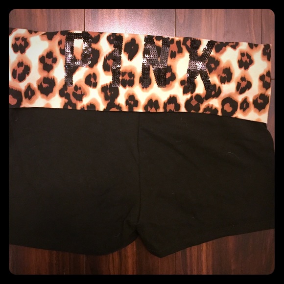 PINK-Victoria's Secret Cheetah Print Yoga Shorts