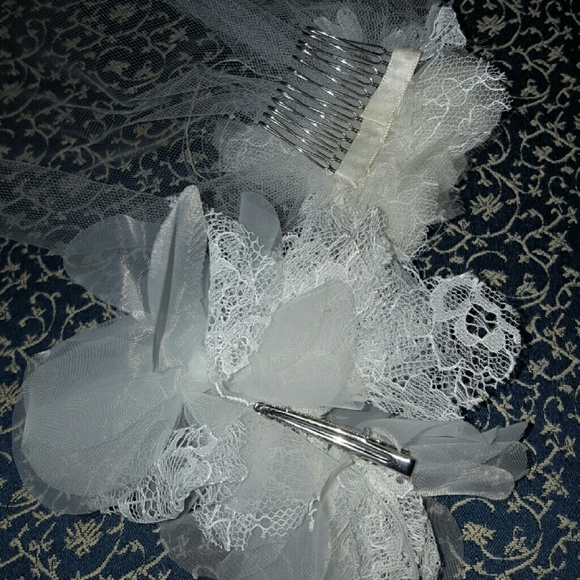 ?Birdcage veil and matching flower clip?