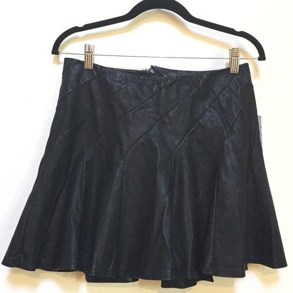 Free People Vegan Leather Skater Skirt - Picture 2 of 3