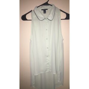 Mint Forever 21 Collar Hi-Low Blouse