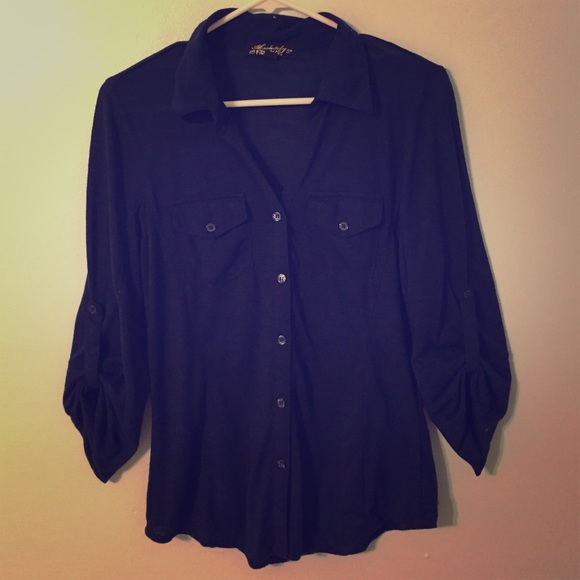 Dark blue half button up