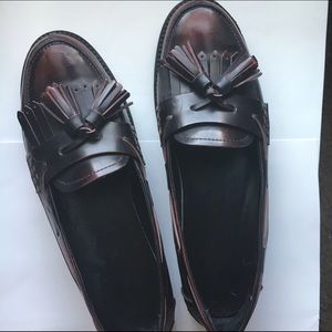 burgundy leather loafer chic