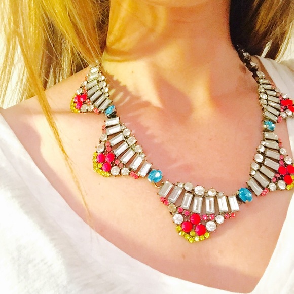 Statement necklace with neon accents