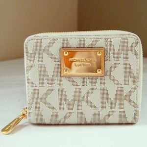 Michael Kors Tan & Gold Signature Logo MK Wallet