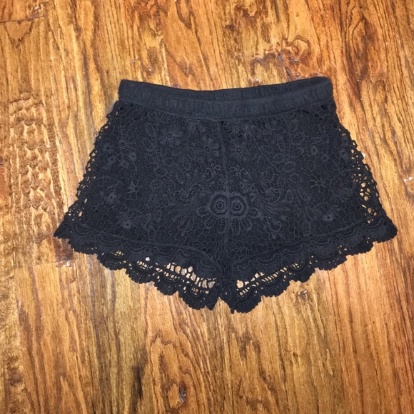 LA Hearts black lace shorts