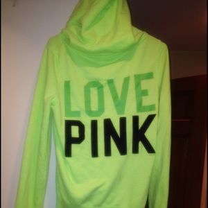 Bright green zip up hoodie!'