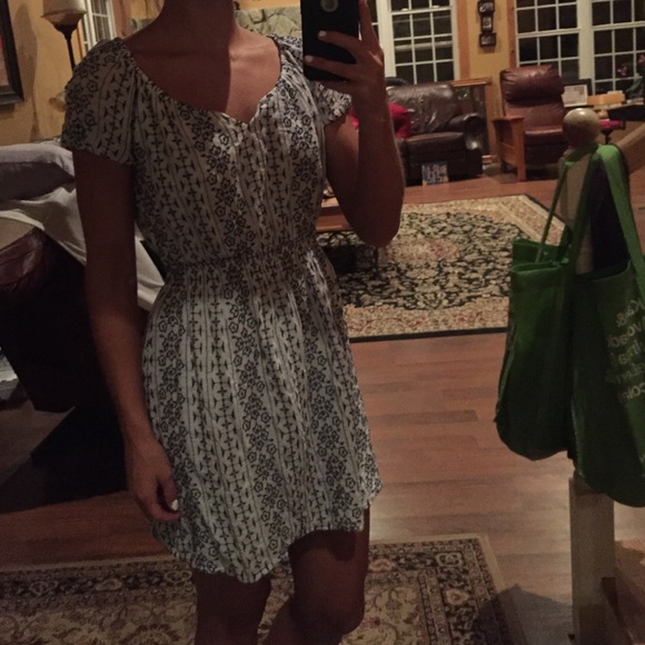 White and blue dress