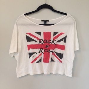 Union Jack "Rock n' Roll" Crop Top