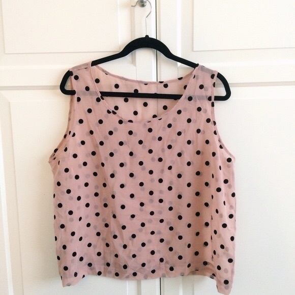 American Apparel Chiffon Polka Dot Sleeveless Top