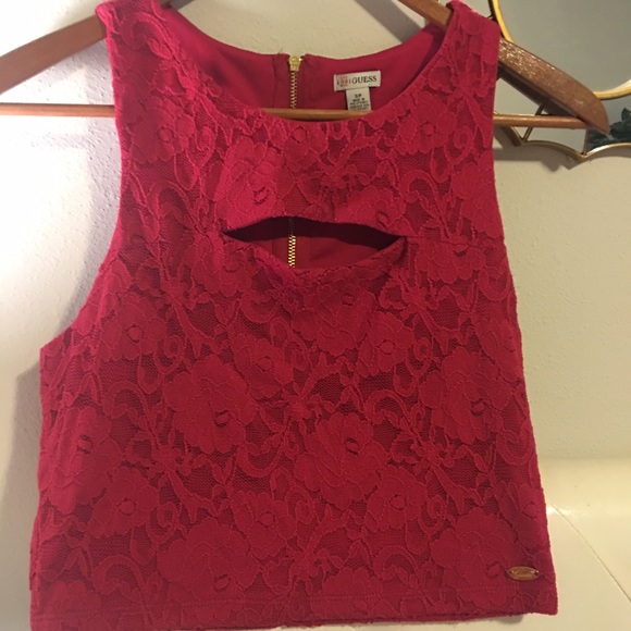 GUESS by two piece crop top and skirt set.