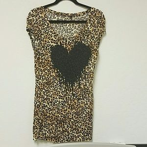 Cheetah Bleeding Heart Shirt- Size M