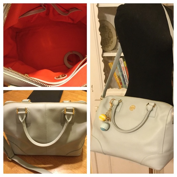 X SOLD Pale Blue Large Tory Burch Robinson Middy X - Picture 2 of 4