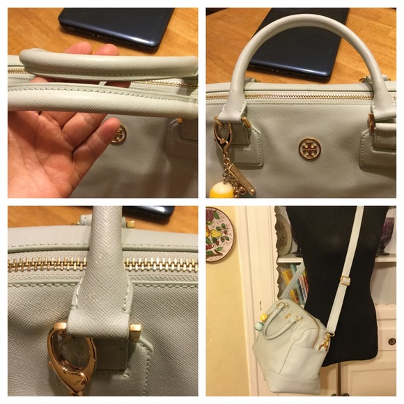 X SOLD Pale Blue Large Tory Burch Robinson Middy X - Picture 3 of 4