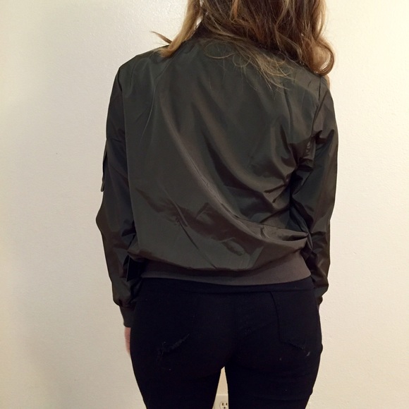 Lightweight Olive Bomber Jacket - Picture 2 of 4