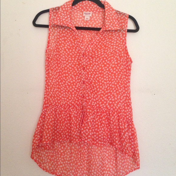 ❌SOLD❌ Cute butterfly orange high low top - Picture 1 of 2