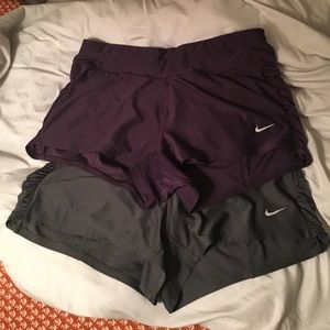 Nike Dri-Fit shorts two pair purple and grey sizeS