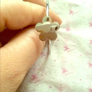 Stainless steel flower hoop earrings