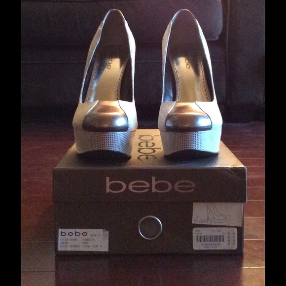 Bebe metallic heels