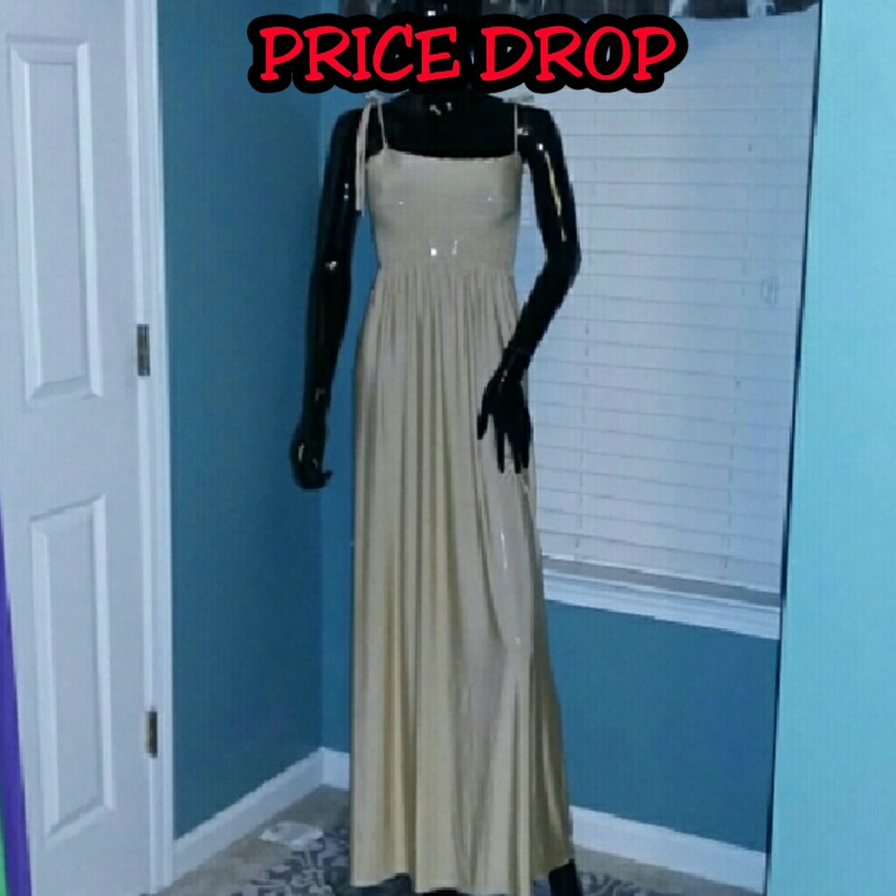 PRICE DROP- NEW Gold Maxi Dress
