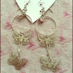 Stainless steel butterfly earrings