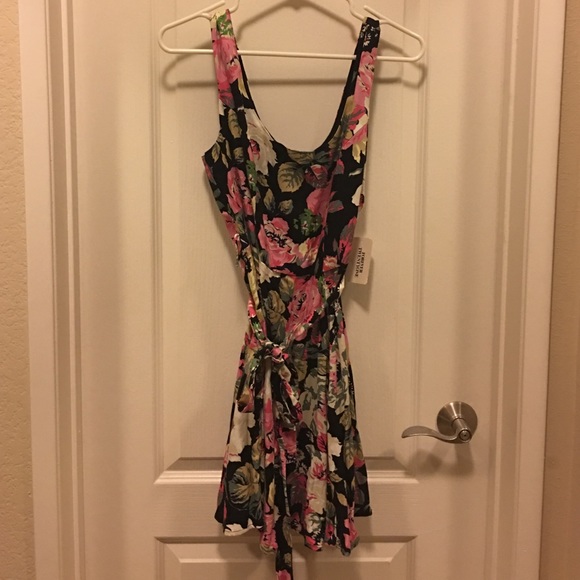 NWT Foever21 Black and Pink Floral Dress
