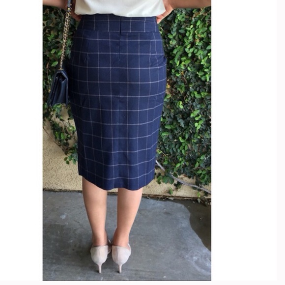 Navy Faux Wrap Skirt - Picture 7 of 8