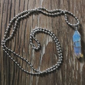 Wrapped Opal Crystal Pendant