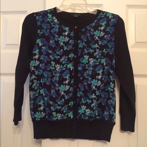 Green and blue floral cardigan