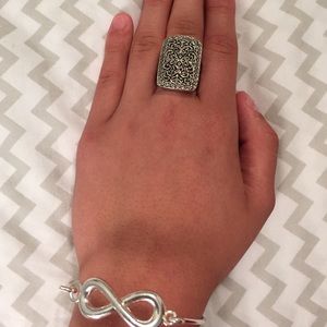 Silver ring and bracelet