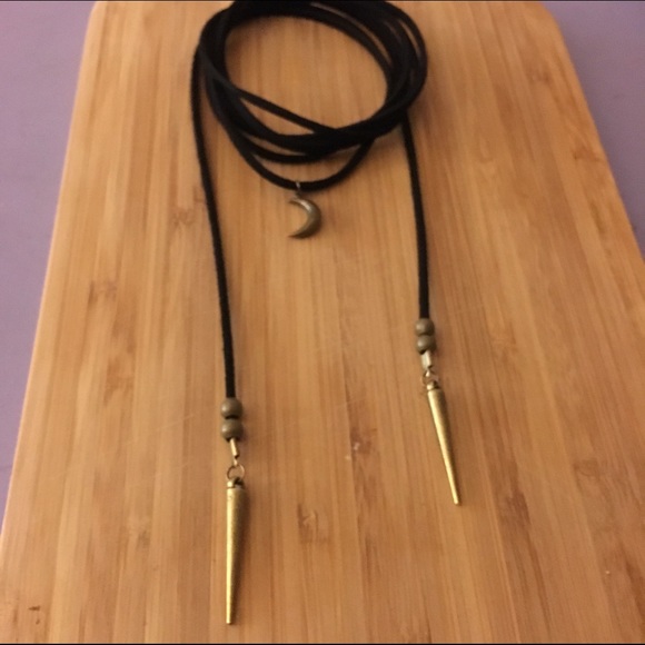 Brass // NOVEMBER // wrap necklace with moon charm
