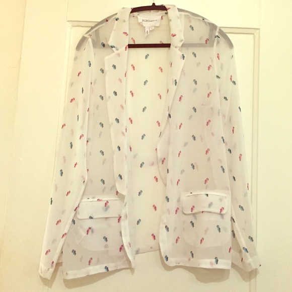 BCBG white sheer cardigan