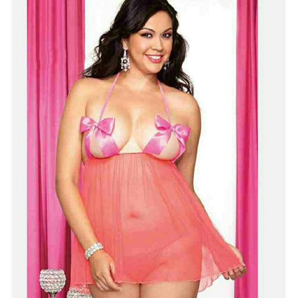 Pink babydoll gown